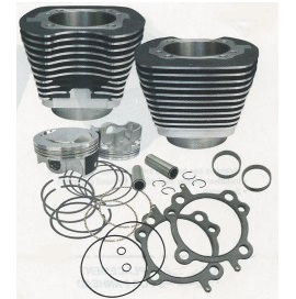 thumbnail image 2 of V-Twin Manufacturing 83" Evolution Big Bore Cylinder Kit For Harley Davidson 1984-1998 – Black, Front & Rear 2 of 2